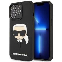 Karl Lagerfeld KLHCP14LKH3DBK iPhone 14 Pro 6.1" schwarz / schwarzes Hardcase 3D Rubber Karl`s Head