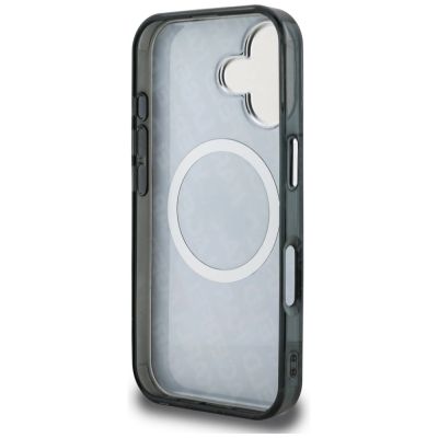 7. Karl Lagerfeld IML Glitter Karl & Choupette Heads Logo MagSafe Hülle für iPhone 16 - Schwarz