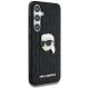 4. Karl Lagerfeld Leder Monogram Pin Logo Karl Head Samsung Galaxy S25 Hülle schwarz