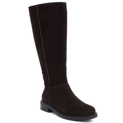 Damen-Lederstiefel im Officer-Stil, schokoladenbraun, Sergio Leone KZ-27-S