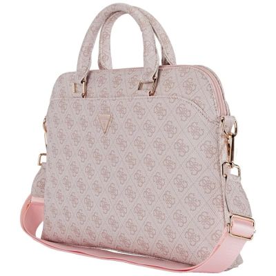 3. Guess 4G Zipper Pocket Triangle Logo 15" Laptoptasche - Rosa
