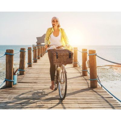 13. Fahrradkorb aus Weide für die vordere Fahrradausrüstung 45x30x25cm