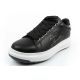 3. Karl Lagerfeld Herrenschuhe Sneaker Kapri aus naturfarbenem Leder, schwarz