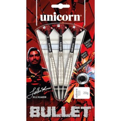 5. Darts mit weicher Spitze, Unicorn Bullet, Edelstahl – Jelle Klaasen 20 g: 23531