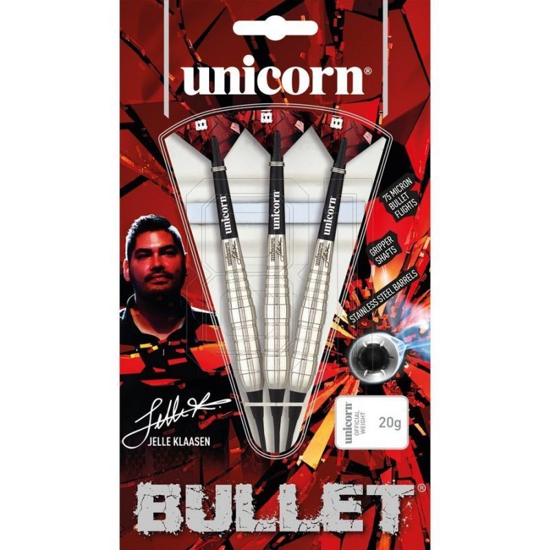 5. Darts mit weicher Spitze, Unicorn Bullet, Edelstahl – Jelle Klaasen 20 g: 23531