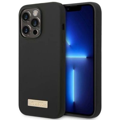 Guess GUHMP14LSBPLK iPhone 14 Pro 6,1" schwarz/schwarze Hartschale Silikon-Logoplatte MagSafe