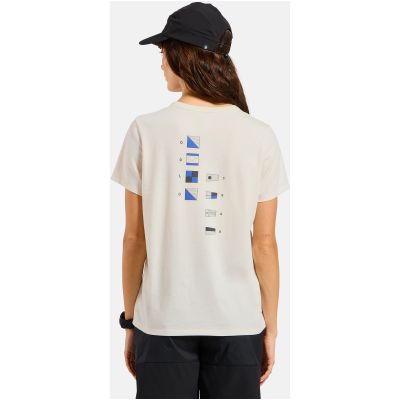 Damen-T-Shirt mit kurzen Ärmeln ODLO T-shirt crew neck s/s COTTON BLEND ODLO FLAGS, beige