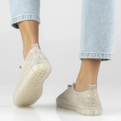 8. Beige Lederschuhe mit Gummibändern Filippo DP7810