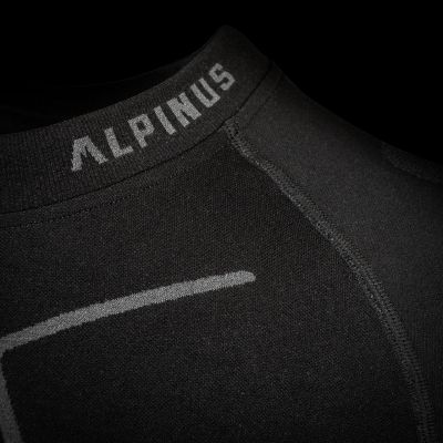 23. Alpinus Tactical Base Layer Thermoaktives Shirt Schwarz und Grau M GT43219