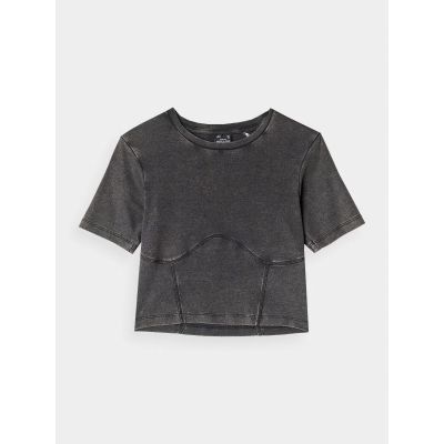 6. Damen Crop Top Slim Uni 4F 4FRAW24TTSHF2581-20S