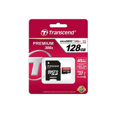3. 128 GB Transcend SDXC UHS1 microSD-Karte mit Adapter