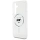 6. Karl Lagerfeld Button Choupette Head bedrucktes Logo MagSafe Samsung Galaxy S25 Plus Hülle weiß