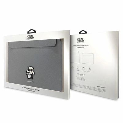 4. Karl Lagerfeld Saffiano Karl&Choupette Tasche für einen 14-Zoll-Laptop – Silber