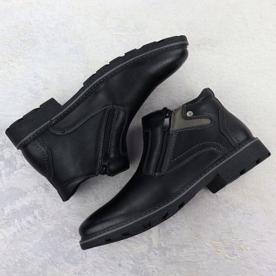 5. Herren-Outdoorstiefeletten mit warmem Futter und Reißverschlüssen, schwarz VanHorn AN71309