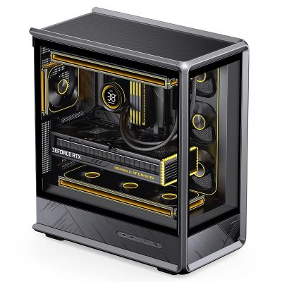 9. Jonsbo D401 PC- , Midi-Tower, ATX, gehärtetes Glas - schwarz