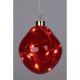18. LED-Tropfenleuchte aus Glas, 10 cm, rot
