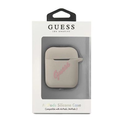 3. Guess GUACA2LSVSGP AirPods Abdeckung grau rosa/grau rosa Silikon Vintage