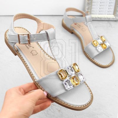 13. Bequeme Sandalen mit Zirkonen S.Barski W OLI261B silber