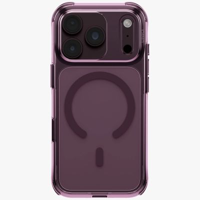2. Uniq LifePro Xtreme Magclick Ladehülle für iPhone 18 Pro / 17 Pro – Transparentes Burgunderrot