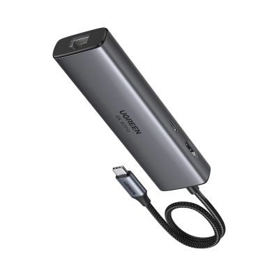 Ugreen USB-C 6-in-1 HDMI USB-C USB-A Ethernet Hub – Grau