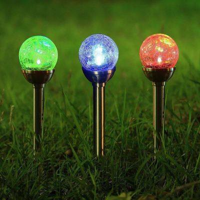 12. Solarlampe Glaskugel 7,5 x 34 cm RGB