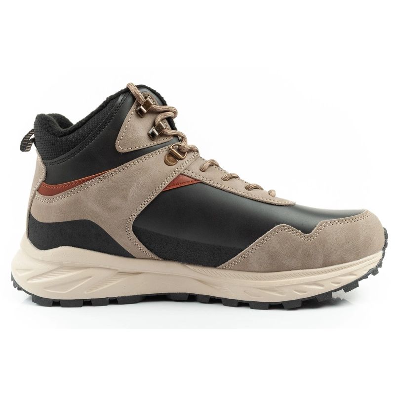 4. Lee Cooper Herren Winter-Wanderstiefel, isoliert, hochknöchelhoch, beige, schwarz