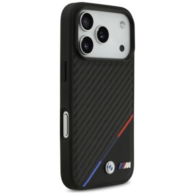 4. BMW M Carbon Tricolor Line MagSafe Case für iPhone 17 Pro - Schwarz