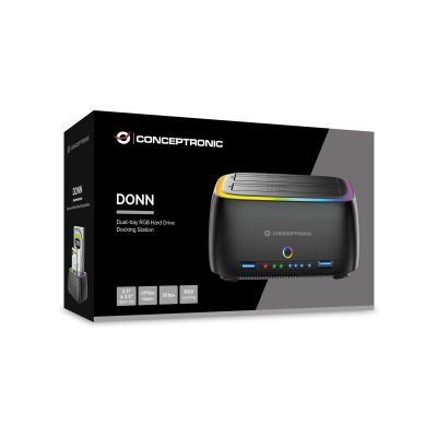 4. Conceptronic DONN36B Festplatten-Dockingstation USB 3.2 Gen 1 (3.1 Gen 1) Typ-C Schwarz