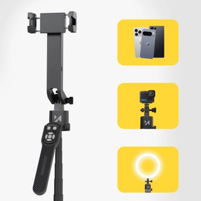 13. Wozinsky WST-360YS Selfie-Stick mit Stativfunktion mit 360° AI Auto Face Tracking Gestensteuerung - Schwarz