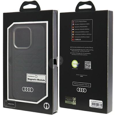 7. Audi Kunstlederhülle mit MagSafe für iPhone 15 Pro – schwarz
