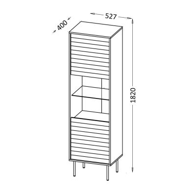 4. CORTINA Vitrine 53x40x182 schwarz