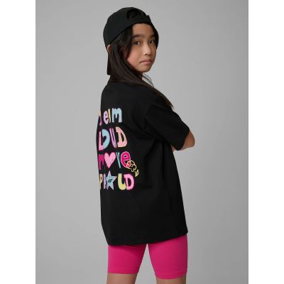 2. Locker geschnittenes Mädchen-T-Shirt mit Aufdruck 4F 4FJRSS26TTSHF4137-20S