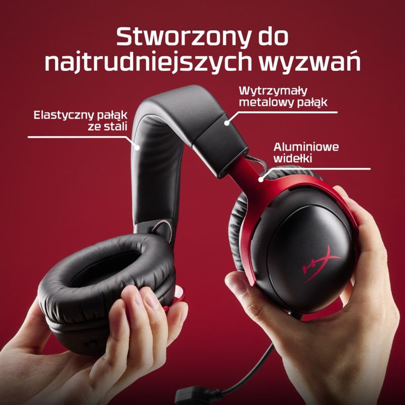 125. HyperX Cloud III Wireless – Kabelloses Gaming-Headset (Schwarz und Rot)