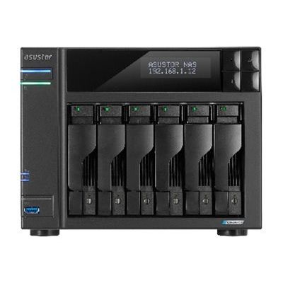 13. NAS Asustor AS6706T; Tower; 6x (3,5" SATA HDD/ 2,5" SSD); Intel Celeron N5105; 8 GB DDR4 SODIMM (max. 16 GB), 2x 2,5-GbE, 4x M.2 2280 NVMe PCIe 3.0, 2x USB 3.2 Gen, 1x HDMI 2.0b, 1x optionale 10-GbE-Karte