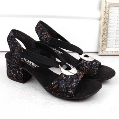 6. Bequeme Rieker W RKR679 schwarze Sandalen