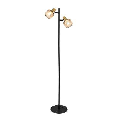 Stehlampenschirm 2xE14 Schwarz/Gold