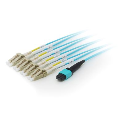 Equip Pro – MTP Multimode-Patchkabel – LC Multimode – 20,0 m – Glasfaser – 50/125 Mikrometer – OM4 – Aquamarin