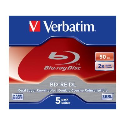 3. Verbatim BD-RE DL 50GB 2 x 5 Pack Jewel Case 5 Stück.