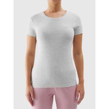 Elastisches, schmales, schlichtes Damen-T-Shirt 4F