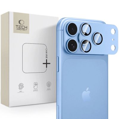 Tech-Protect Camfull Fit+ Hartglas für die Kamerainsel des iPhone 18 Pro Max – Hellblau