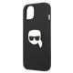 6. Karl Lagerfeld Leder Ikonik Karl's Head Metallhülle für iPhone 13 mini - Schwarz
