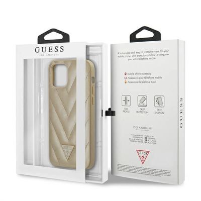 7. Guess GUHCP12SPUVQTMLBE iPhone 12 mini 5,4" Gold/Gold Hardcase V-Quilted Collection