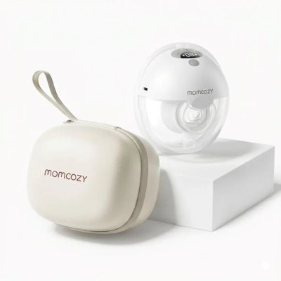 2. Momcozy M5 Smart Wearable Milchpumpe – | Shell Milchpumpe | App-Steuerung, kabellos, Einzeln, Grau