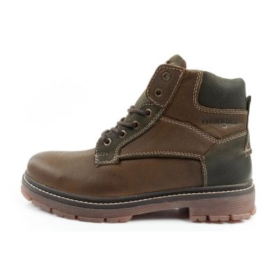 2. Wrangler Allan Mid Herren Stiefel Chelsea Boots elegant Leder Grün Braun