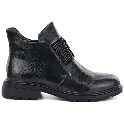 2. Damen-Ankle-Boots aus Lackleder, grün, M.Daszyński MR2501