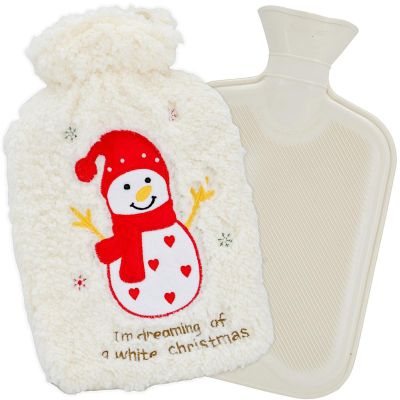 2. Weihnachts-Wärmflasche aus Gummi, 2 l, weiß