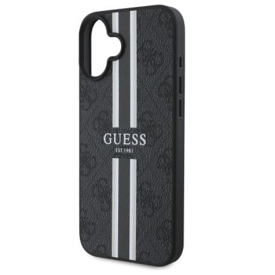 6. Guess 4G MagSafe-Hülle mit Printstreifen für iPhone 16 – Schwarz