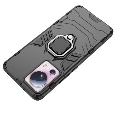 9. Ring Armor-Hülle für Xiaomi 13 Lite, gepanzerte Abdeckung, magnetischer Halterungsring, schwarz