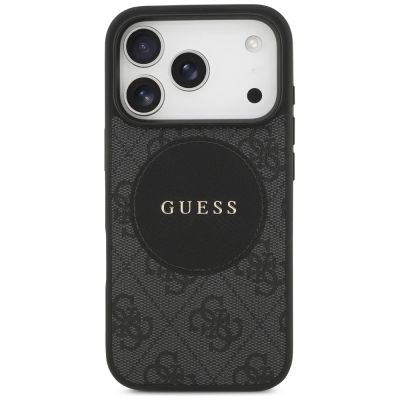 3. Guess 4G Circle Classic Logo MagSafe Hülle für iPhone 17 Pro - Schwarz