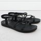 5. Schwarze römische Damensandalen mit Zirkonia, Filippo DS6884